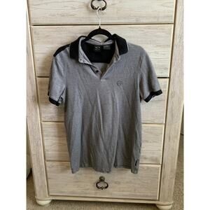Armani Exchange Men's Black & Gray Short Sleeve Polo